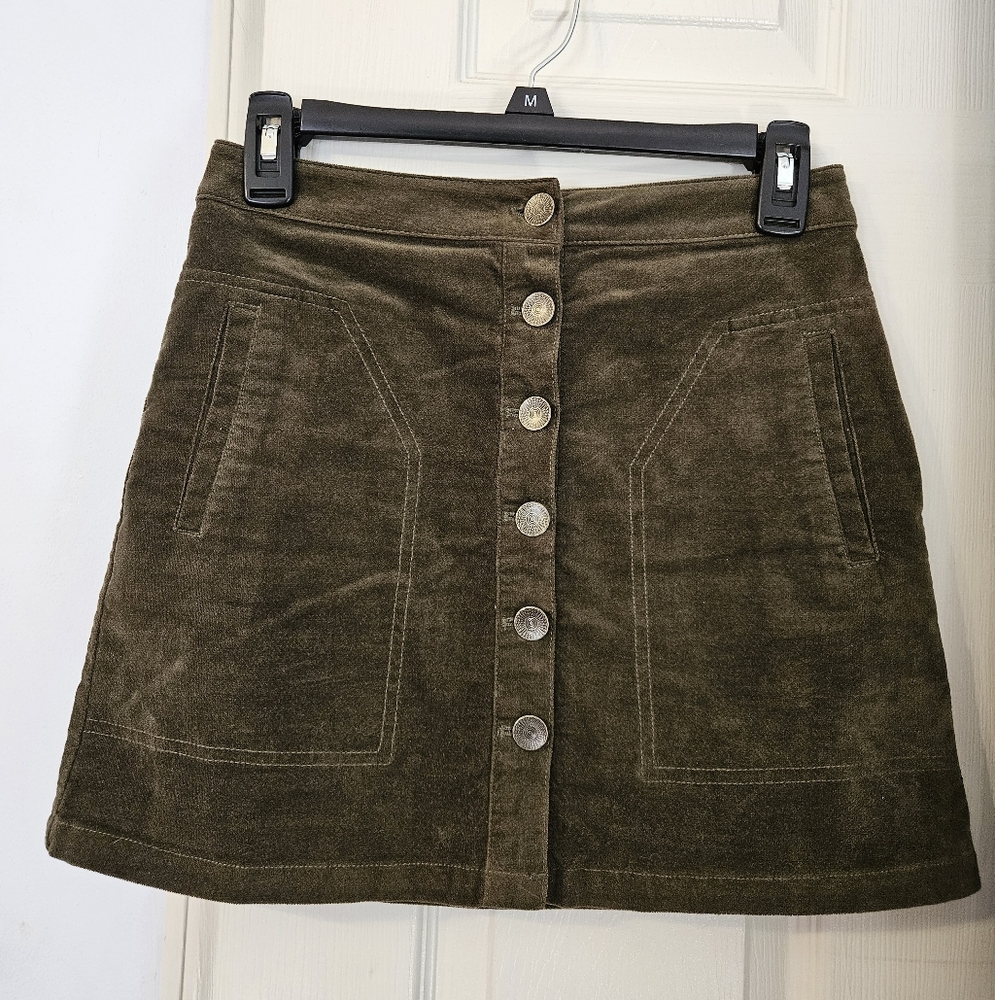 Forever 21 Green Faux Suede Skirt